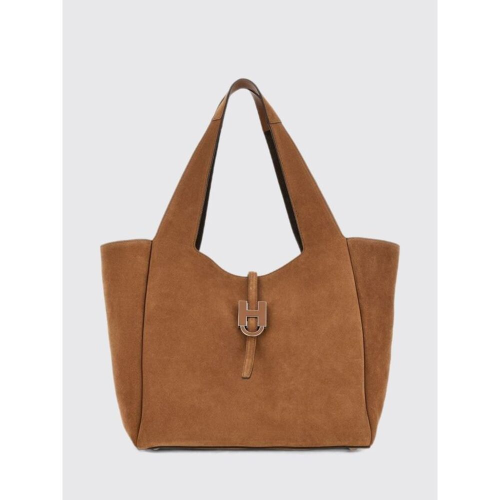 Hogan Women Hogan Suede Leather Shoulder Bag With H Logo And Internal Pouch